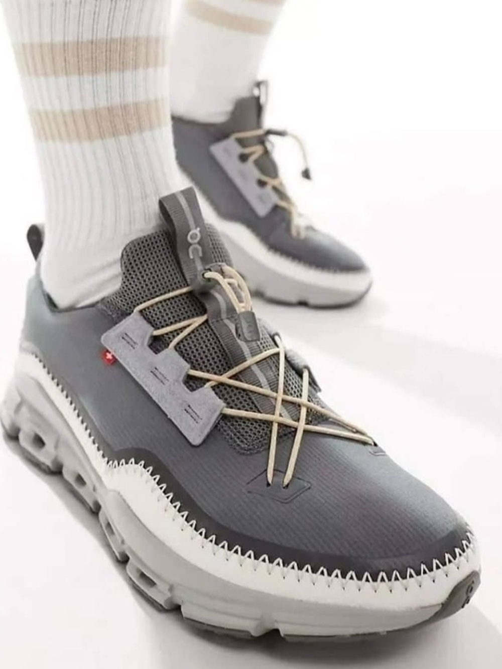 On Running Cloudnova Men’s Sneaker in Gray and Cream